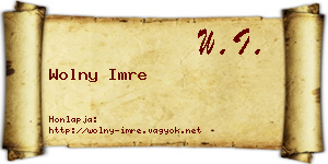 Wolny Imre névjegykártya